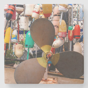 Dessous-de-verre En Pierre États-Unis, Massachusetts. Hélice Et Flottes