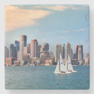 Dessous-de-verre En Pierre États-Unis, Massachusetts. Skyline du front de mer