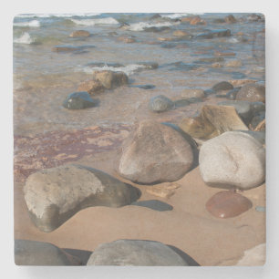 Dessous-de-verre En Pierre États-Unis, Michigan. Boulders Arrondis Sur 20 Km