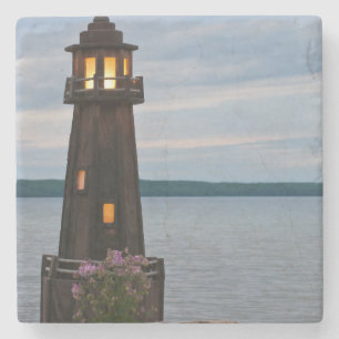 Dessous-de-verre En Pierre États-Unis, Michigan. Décoration de jardin phare