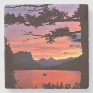 Dessous-de-verre En Pierre États-Unis, Montana, Glacier National Park. Paysag