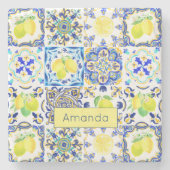 Dessous-de-verre En Pierre Été agrumes siciliens majolica méditerranéenne (Devant)