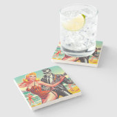 Dessous-de-verre En Pierre Été rocheux (Côté)