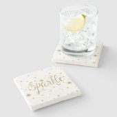 Dessous-de-verre En Pierre Étincelles d'or (Côté)