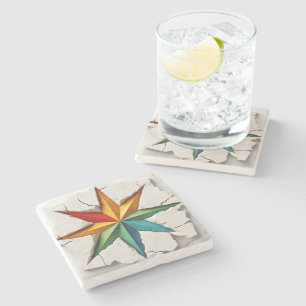 Dessous-de-verre En Pierre Etoile colorée
