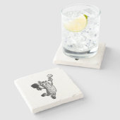 Dessous-de-verre En Pierre Étoile de Pickleball (Côté)