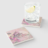 Dessous-de-verre En Pierre Étreinte florale de café de lavande dans une (Côté)