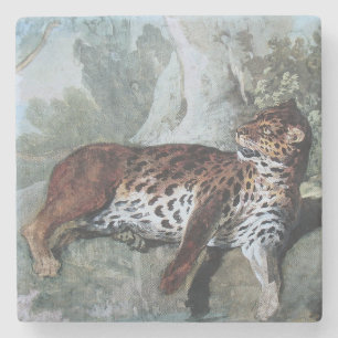 Dessous-de-verre En Pierre Étude d'un léopard (par Jean-Baptiste Oudry)