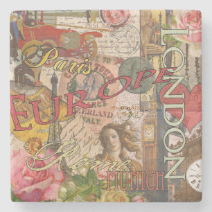 Dessous-de-verre En Pierre Europe Travel Vintage