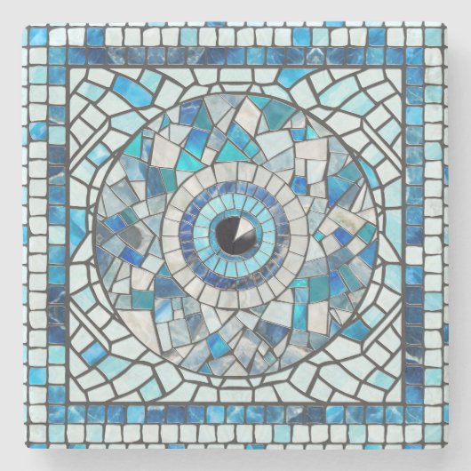 Dessous-de-verre En Pierre Evil Oeil Amulet Mosaic Art (Devant)
