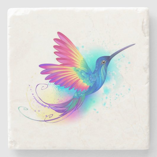 Dessous-de-verre En Pierre Exotic Rainbow Hummingbird (Devant)