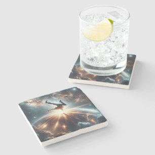 Dessous-de-verre En Pierre Explosion de rupture galactique dans l'espace prof