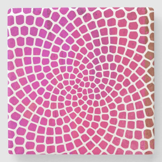 Dessous-de-verre En Pierre Explosion de soleil magenta (Devant)