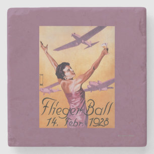 Dessous-de-verre En Pierre Exposition d'aviation à l'affiche de promo de