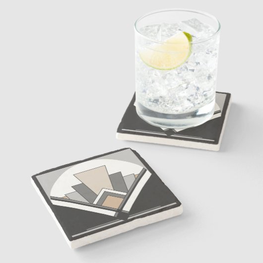 Dessous-de-verre En Pierre Expression d'art déco (Côté)