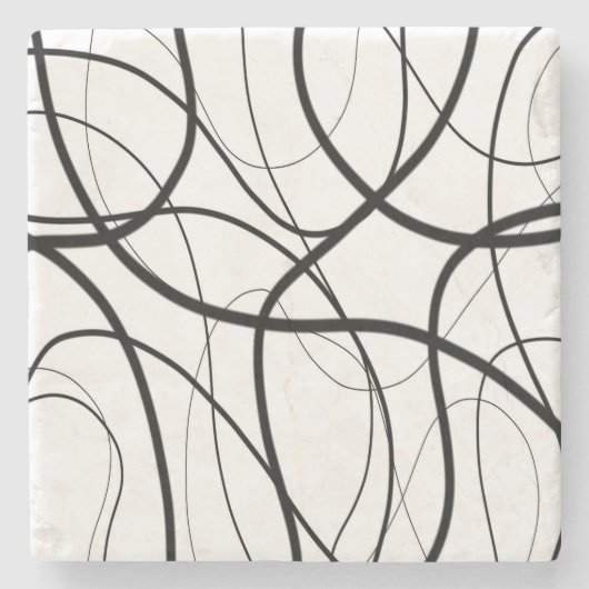 Dessous-de-verre En Pierre Expression en noir et blanc (Devant)