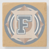 Dessous-de-verre En Pierre "F" initial (Devant)