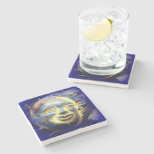 Dessous-de-verre En Pierre face soleil/ face lune dessous de verre en pierre (Côté)