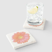 Dessous-de-verre En Pierre Faisée de gerbera orange (Côté)