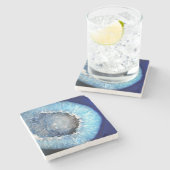 Dessous-de-verre En Pierre Falln Geode en cristal bleu (Côté)