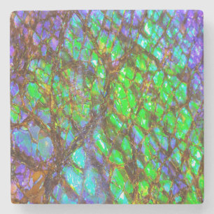 Dessous-de-verre En Pierre Falln Peacock Ammolite