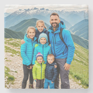 Dessous-de-verre En Pierre Famille photo personnalisée 1