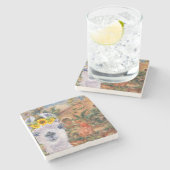 Dessous-de-verre En Pierre Fancy Llama et Renoir's Farmhouse (Côté)