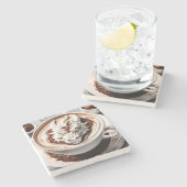 Dessous-de-verre En Pierre Fantasy Dragon Modern Abstract Animal Art (Côté)