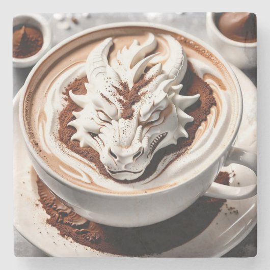 Dessous-de-verre En Pierre Fantasy Dragon Modern Abstract Animal Art (Devant)