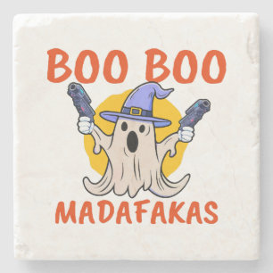 Dessous-de-verre En Pierre Fantôme drôle d'Halloween Boo Boo Madafakas