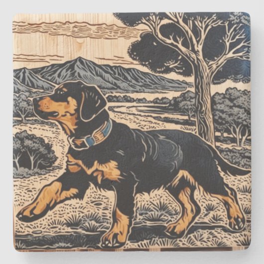 Dessous-de-verre En Pierre Faut aimer les chiens (Devant)