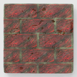 Dessous-de-verre En Pierre Faux mur de brique sale ou tuiles la simulant?