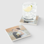 Dessous-de-verre En Pierre Faveur faite sur commande de mariage de photo (Côté)