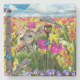 Dessous-de-verre En Pierre Fawn Birds