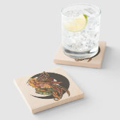 Dessous-de-verre En Pierre Fée d'automne (Côté)