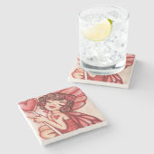 Dessous-de-verre En Pierre Fée de la Saint Valentin (Côté)