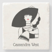 Dessous-de-verre En Pierre Femme Art Déco En Gros Gants Casquettes RL (Devant)