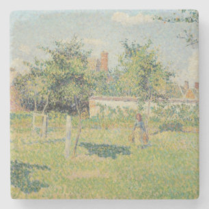 Dessous-de-verre En Pierre Femme de Camille Pissarro dans le pré chez