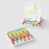 Dessous-de-verre En Pierre Femmes africaines avec poterie sur la tête (Côté)