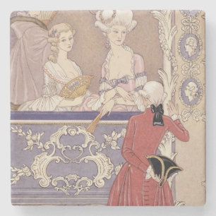 Dessous-de-verre En Pierre Femmes dans une boîte de théâtre, illustration