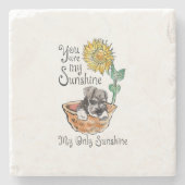 Dessous-de-verre En Pierre Femmes Vous Êtes Mon Schnauzer Sunshine, Tournesol (Devant)