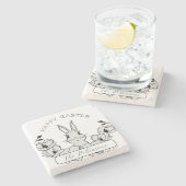 Dessous-de-verre En Pierre Ferme Bunny Magnolia de Pâques (Côté)