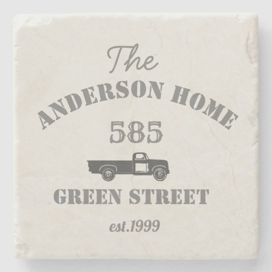 Dessous-de-verre En Pierre Ferme dessous de verre en pierre personnalisé (Devant)