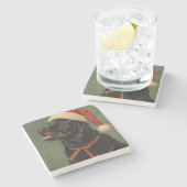Dessous-de-verre En Pierre Fetching Through the Snow Stone Coaster (Côté)
