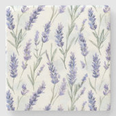 Dessous-de-verre En Pierre Fête de mariage Fleurs de Lavande Romantique et Jo (Devant)