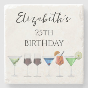 Dessous-de-verre En Pierre Fête des cocktails d'aquarelle