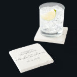 Dessous-de-verre En Pierre Fête des mariées cardiaque minimale moderne simple<br><div class="desc">Ce design simple et moderne est composé de sans serif et de typographie cursive ludique avec des coeurs de doodle. Idéal pour les faveurs de la fête de la mariée mariage.</div>
