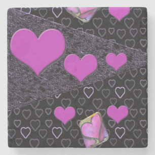 Dessous-de-verre En Pierre Fête des mères Dessous de verre en pierre de marbr