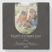 Dessous-de-verre En Pierre Fête des pères photo Arch moderne | Noir (Devant)