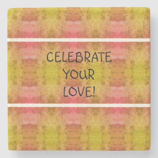Dessous-de-verre En Pierre Fêtez Votre Amour ! (Devant)